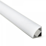 Bousval &Eacute;lectrique&trade; | Kampinis LED juostos profilis, AL+PC, 1m, su matiniu difuzoriumi