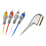 Koaksialinių kabelių sistemos // HDMI, DVI, AUDIO jungiamieji laidai ir priedai // Kabel Euro-4RCA 1.5m łezka
