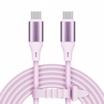 USB-C &ndash; USB-C 100W jungiamasis kabelis (1 m), silikoninis, rožinis &ndash; Kruger & Matz Basic serija