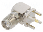 Socket | SMA | female | angled 90&deg; | 50&Omega; | THT | on PCBs | teflon