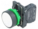 Switch: push-button | 22mm | Stabl.pos: 1 | NO | white | none | 3A/240VAC