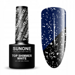 Gelinio nagų lako vir&scaron;utinis sluoksnis Sunone Top Shimmer White, 5 g