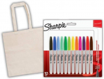 Sharpie Fine 12 dalių rinkinys su medvilniniu mai&scaron;eliu