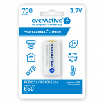 EverActive 16340 RCR123A 3,7 V 700 mAh Li-Ion mikro USB baterija su apsauga, skirta žibintuvėliams