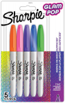 Markeriai Sharpie Fine Permanent Glam Pop 5 spalvų - 2201774