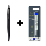 Parker Jotter XL Black BT Tu&scaron;inukas + mėlynas tu&scaron;inuko papildymas (M) 3 vnt.