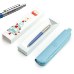 Parker Jotter Originals Blue BLUE DENIM ra&scaron;iklių rinkinys su graviravimu + dėklas / Kalėdų dovana