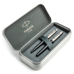 Parker Jotter Bond Street Black CT plunksnakočio ir tu&scaron;inukų rinkinys metalinėje dėžutėje