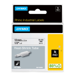 DYMO 18055 RHINO Termo vamzdelis 12mm x 1,5m (balta / juodas &scaron;ifras)