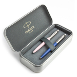 Parker Jotter Originals Pink ir Blue Tu&scaron;inukų dovanų rinkinys su metaliniu dėklu
