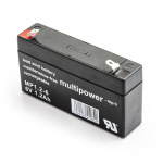 Multipower MP1.2-6 6V 1,2Ah VDs AGM Akumuliatorius, nereikalaujantis priežiūros