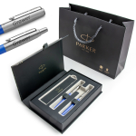 Parker Jotter Originals mėlynos spalvos plunksnakočių rinkinys eleganti&scaron;koje dovanų dėžutėje su graviravimu