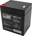 AGM &bdquo;MegaBat 5-12&ldquo; 12 V 5 Ah akumuliatorius, skirtas signalizacijai, UPS, kasos aparatams ir stebėjimo sistemoms