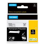 DYMO 1805442 RHINO Poliesterio Juostelė 6mm x 5,5m (balta / juodas &scaron;ifras)