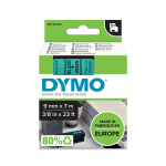 DYMO S0720740 D1 Juostelė 9mm x 7m (žalia / juodas &scaron;ifras)
