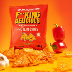 "Protein Chips Sweet Paprika" Vegani&scaron;ki Baltyminiai Tra&scaron;kučiai 'All Nutrition' 60g