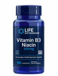 &ldquo;Vitamin B3 Niacin&rdquo; Vitaminas B3 Niacinas 500mg &lsquo;Life Extension&rsquo; (100kaps/100porc)