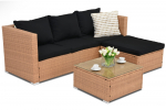 Medaus spalvos Garden Point sintetinio ratano lauko baldų komplektas Roma Corner 4