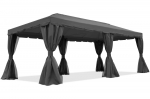 Pavėsine - Sodo paviljonas su tinkleliu nuo uodų ir užuolaidomis Valencia 3x6 m antracito spalvos Garden Point