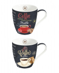 EASY LIFE porcelianinių puodelių rinkinys "It's coffee time", 2 vnt., 350 ml