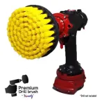 IKRA Profesionalus valymo &scaron;epetys Premium Drill Brush - vidutini&scaron;kai mink&scaron;tas, geltonas, 13 cm