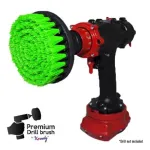 IKRA Profesionalus valymo &scaron;epetys Premium Drill Brush - vidutini&scaron;kai kietas, žalias, 13 cm
