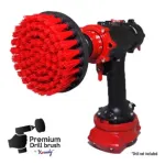 IKRA Profesionalus valymo &scaron;epetys Premium Drill Brush - kietas, raudonas, 13 cm