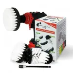 Profesionalūs valymo &scaron;epečiai Premium DRILL BRUSH 5vnt. - ypač mink&scaron;tas, baltas, 13 cm