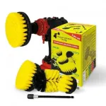 Profesionalūs valymo &scaron;epečiai Premium DRILL BRUSH 5vnt. - vidutini&scaron;kai mink&scaron;tas, geltonas, 13 cm