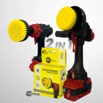 IKRA Profesionalus valymo &scaron;epetys Premium Drill Brush 2 in 1 - vidutini&scaron;kai mink&scaron;tas, geltonas, 10 cm