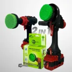 IKRA Profesionalus valymo &scaron;epetys Premium Drill Brush 2 in 1 - vidutini&scaron;kai kietas, žalias, 10 cm