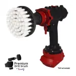 IKRA Profesionalus valymo &scaron;epetys Premium Drill Brush - ypač mink&scaron;tas, baltas, 10 cm