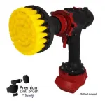 IKRA Profesionalus valymo &scaron;epetys Premium Drill Brush - vidutini&scaron;kai mink&scaron;tas, geltonas, 10 cm