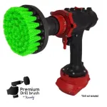 IKRA Profesionalus valymo &scaron;epetys Premium Drill Brush - vidutini&scaron;kai kietas, žalias, 10 cm