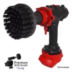 IKRA Profesionalus valymo &scaron;epetys Premium Drill Brush - ypač kietas, juodas, 10 cm
