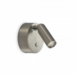 3W LED įkraunamas sieninis &scaron;viestuvas BEAN, nikelio sp., 3000K, dimeriuojamas, su jungikliu, 364810