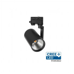 35W LED &scaron;viestuvas į 3 fazių bėgelius, juodas, 3000K, CREE LED chip