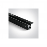 Įleidžiamas profilis, juodas, 2m, komplektuojamas su baltu difuzoriumi ir užbaigimais, 12mm LED juostai, 7903TR/B