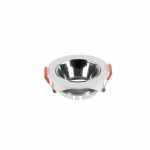 Lemputės laikiklis GU10, baltas, komplektuojamas su chromo sp. reflektoriumi