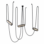3x20W LED pakabinamas &scaron;viestuvas BOYA D, juodas korpusas/tamsus stiklas, 3000K