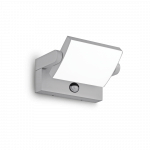 21W LED sieninis fasado &scaron;viestuvas SWIPE, pilkas, 3000K, su judesio davikliu, IP54, 326870