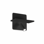 10W LED sieninis &scaron;viestuvas PIANO, juodas, 3000K, 287300