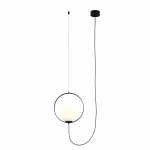5W LED pakabinamas &scaron;viestuvas HALO, juodos/baltos sp., 2700/3000K, C3815171N