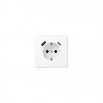 Ki&scaron;tukinis lizdas su įžeminimu ir USB krovikliais, LS 1520-15 CA, matinis lakuotas, baltas
