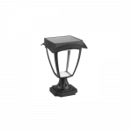 2W LED pastatomas lauko &scaron;viestuvas, juodas, su saulės baterija, IP44
