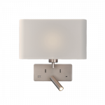 Sieninis &scaron;viestuvas ROMEO, E27, matinės nikelio sp., su skaitymo &scaron;viestuvėliu ir USB, A3971081NM