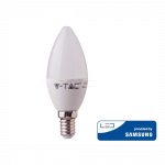 5.5W LED lemputė V-TAC, žvakės formos, E14, termoplastikas, 3000K (&scaron;iltai balta), SAMSUNG LED chip