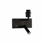 Sieninis &scaron;viestuvas ROMEO, E27, juodas, su skaitymo &scaron;viestuvėliu ir USB, be gaubto, A3971081NSP