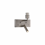 Sieninis &scaron;viestuvas ROMEO, E27, matinės nikelio sp., su skaitymo &scaron;viestuvėliu ir USB, be gaubto, A3971081NMSP