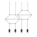 8W LED pakabinamas &scaron;viestuvas FLUSSO LINE 4, juodas, 3000K